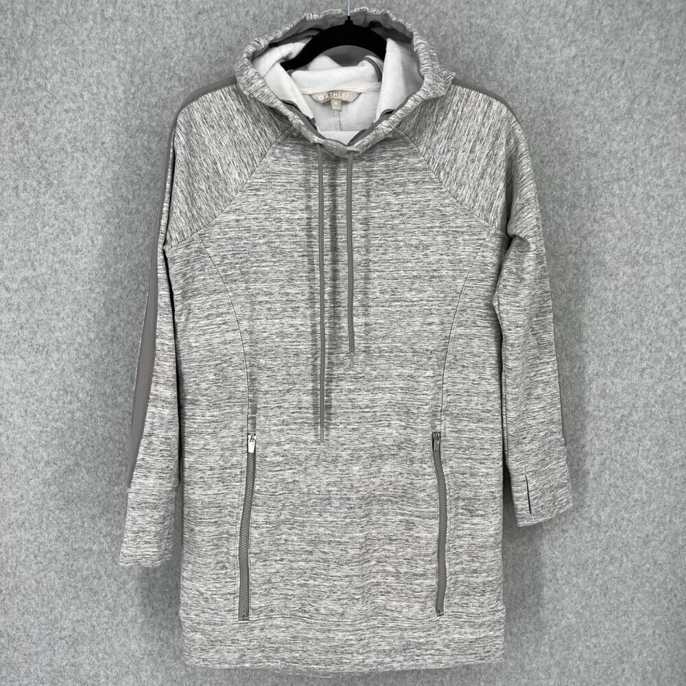 Athleta Womens Victory Sweatshirt Dress Size XS Gray Athleisure Fleece Thumb H